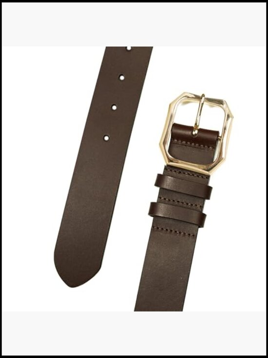 Genuine Buffalo Leather Belt Set with Harness Buckle and Heart Eyelets main image 4